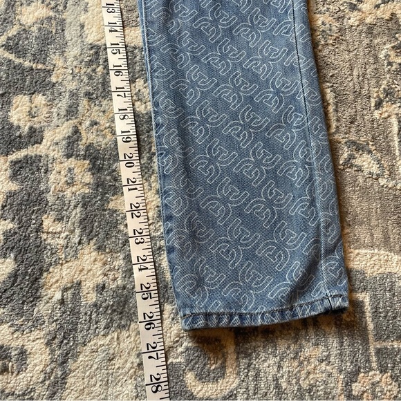 Sam Edelman Blue Patterned Straight Leg Jeans - Picture 4 of 7